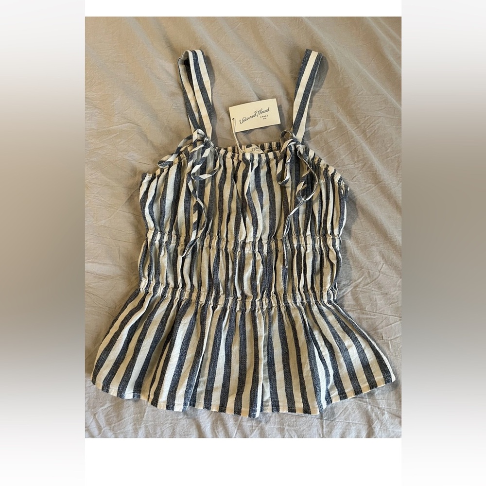 Universal Thread Navy and White Striped Top